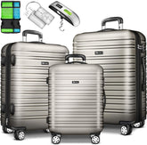 Kofferset - 3 delig - Trolley - Reiskofferset - Champagne - Tillvex®